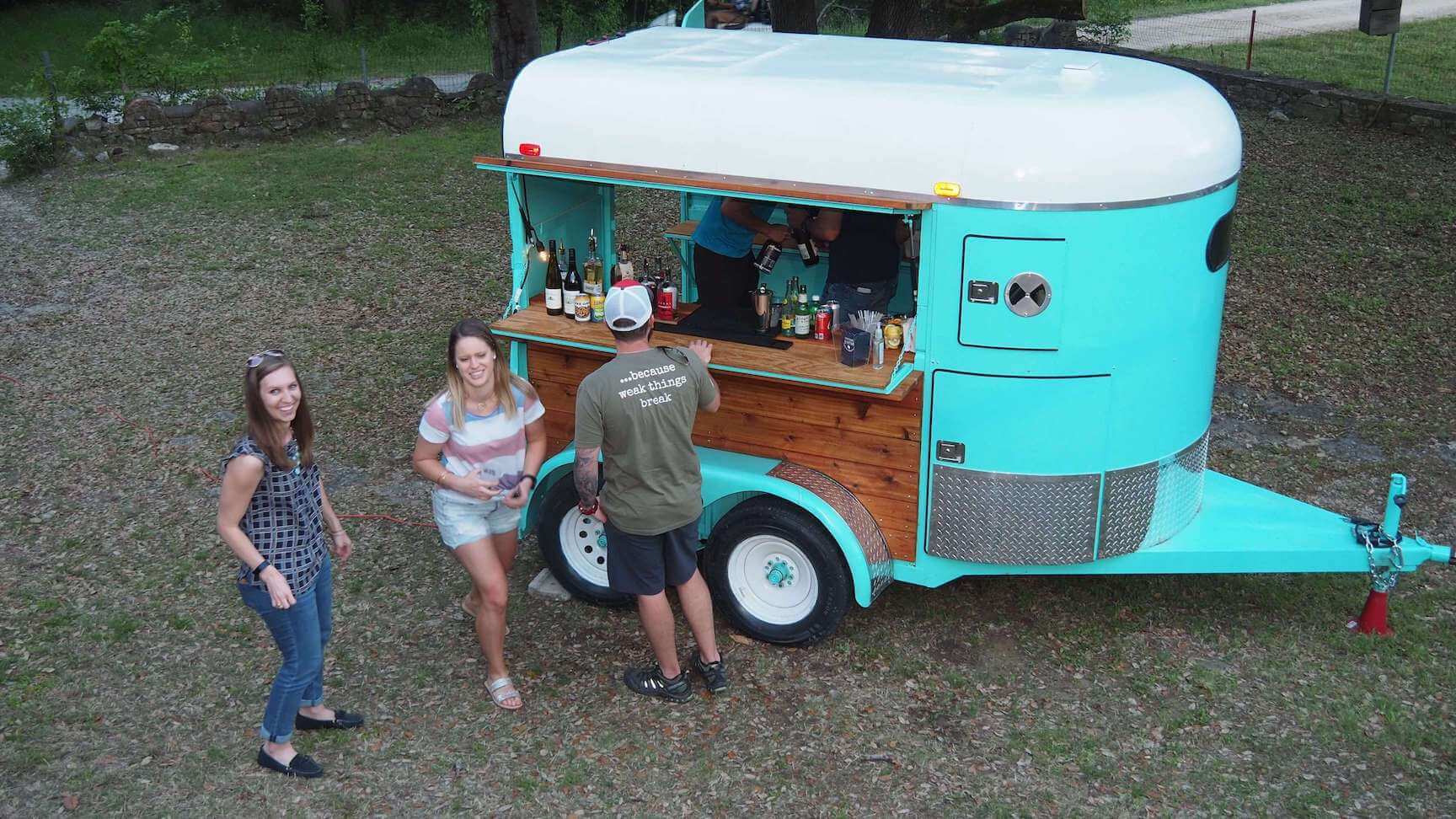 portable bar at an event in texas